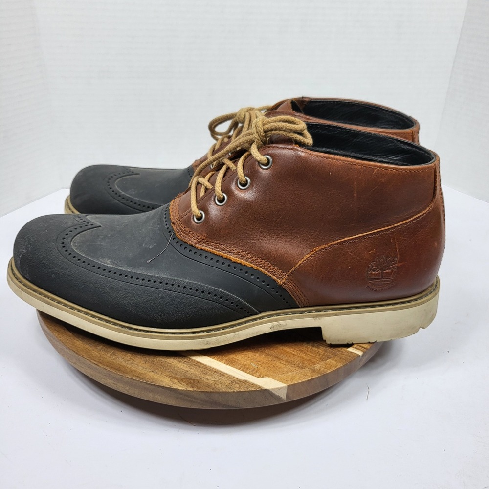 Timberland Earthkeepers Stormbuck Boots Mens 10 Brown Black Wingtip Duck Good